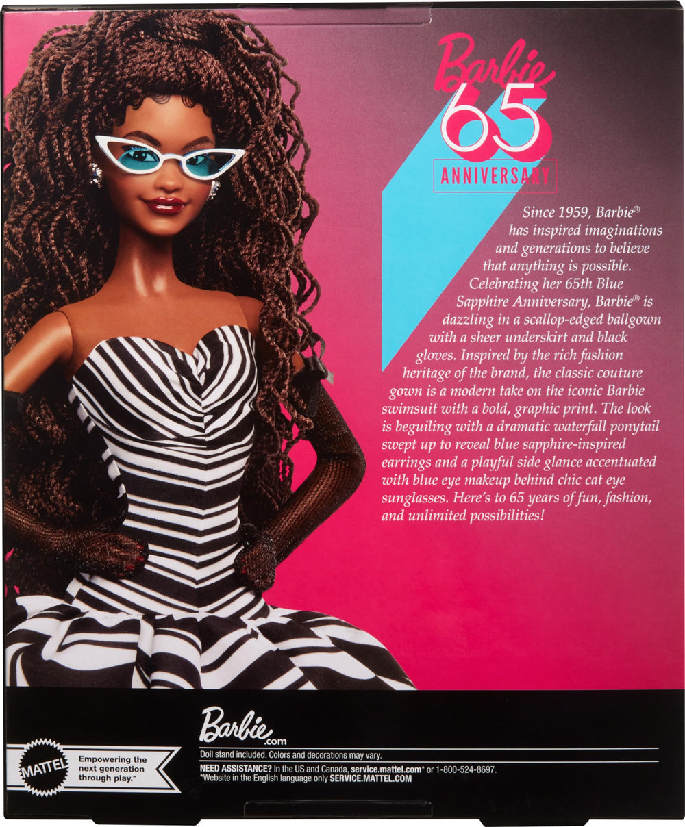 Barbie Signature certificate of authenticity and doll stand support secure display.