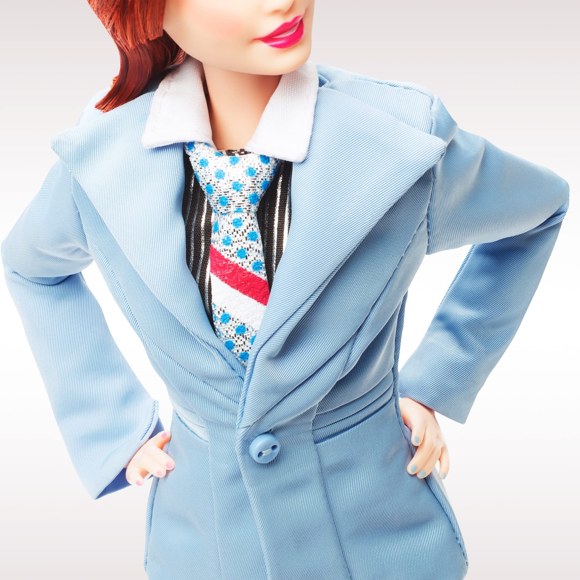 Barbie Signature David Bowie doll with blue eyeshadow reflecting 70s glam era