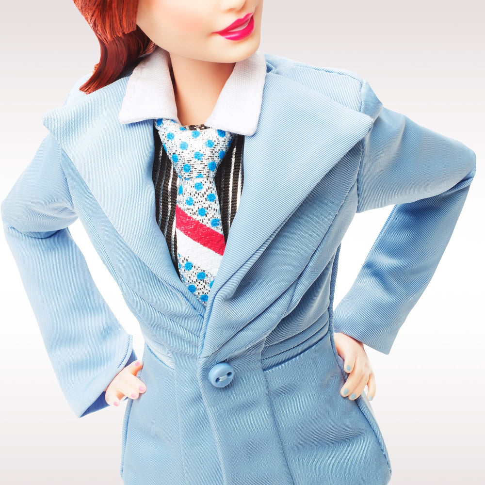 Barbie Signature David Bowie doll with blue eyeshadow reflecting 70s glam era