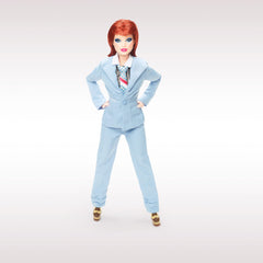 Barbie Signature David Bowie doll with foil-striped shirt detail for authentic styling