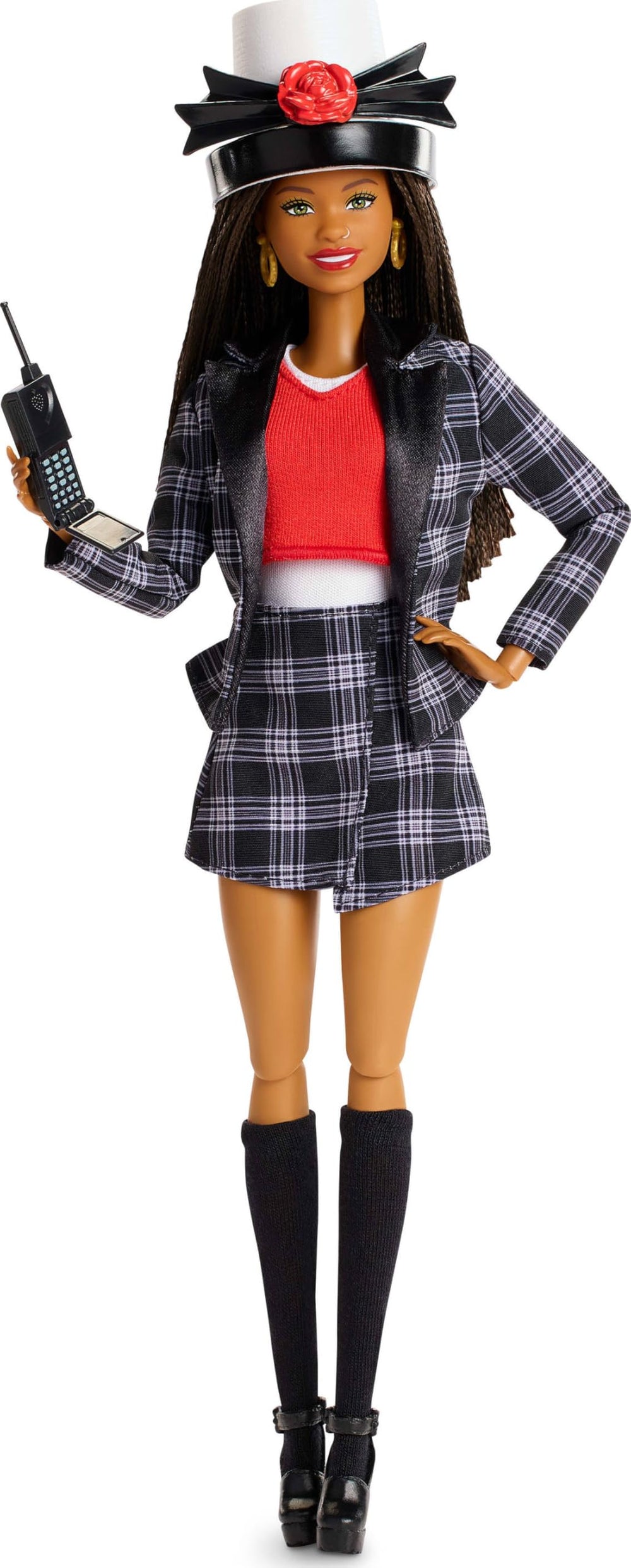 Barbie Signature Dionne in plaid suit with mini skirt for collectors.
