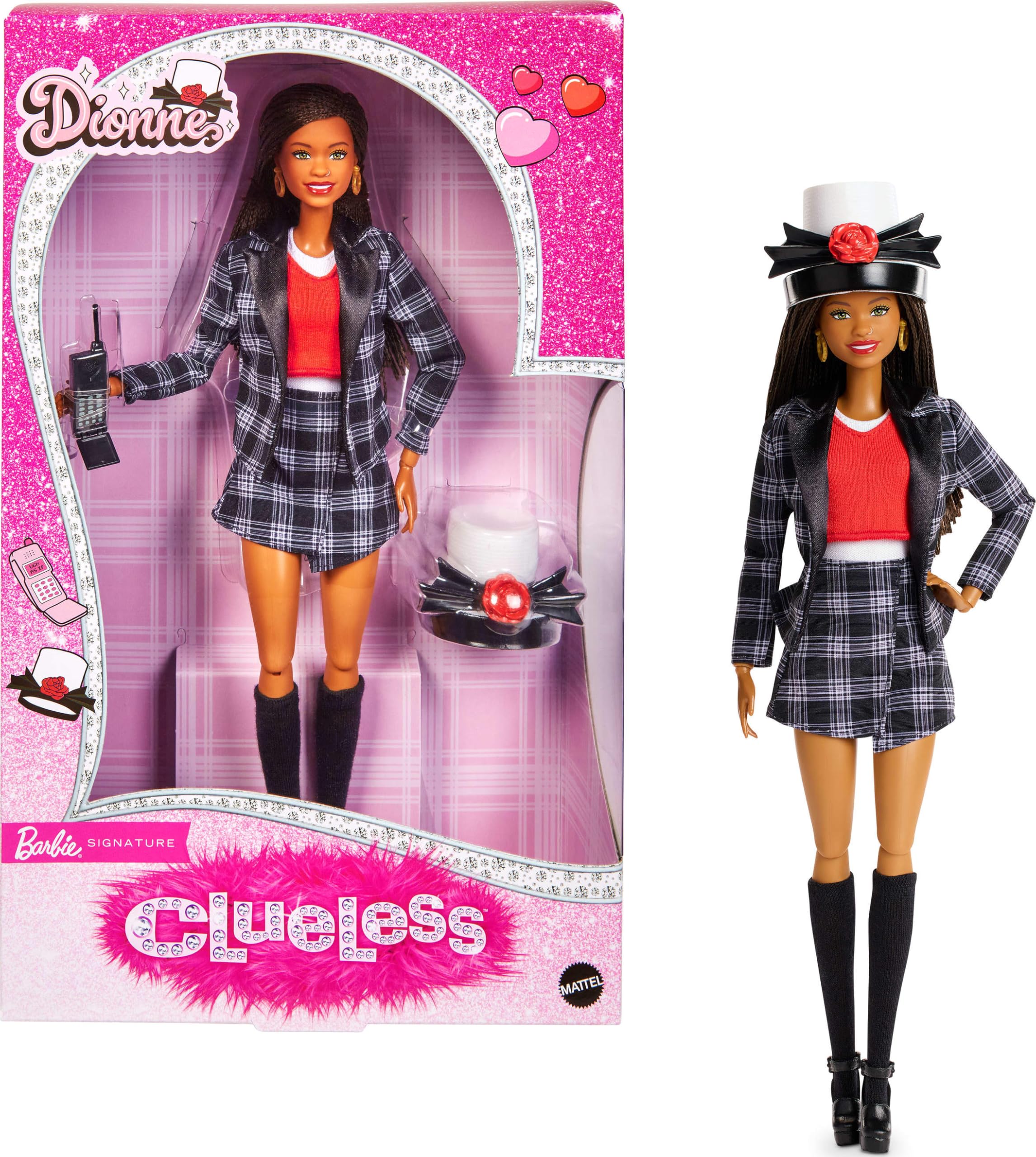 Barbie Signature Dionne in plaid suit and top hat, a display-worthy collectible.