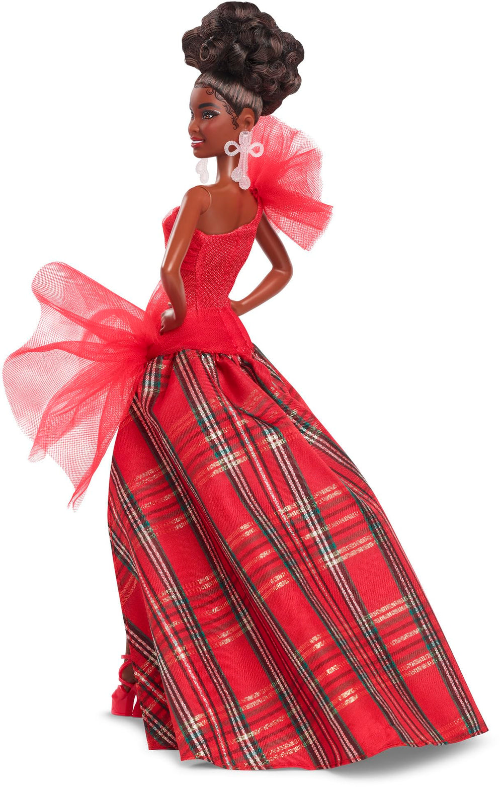 Barbie Signature doll with bold red lips and golden nails for photos