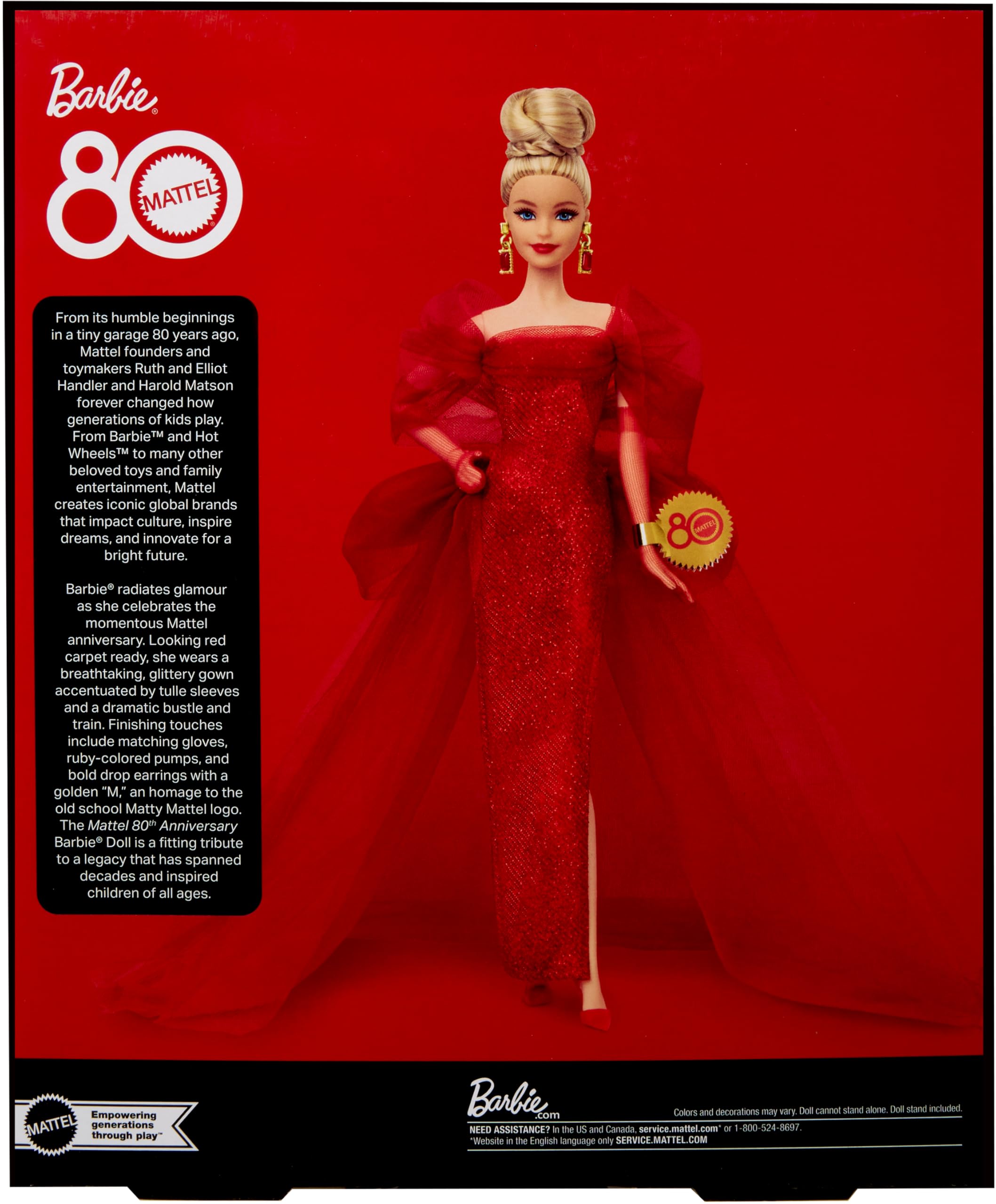 Barbie Signature doll stand included supports elegant display and safekeeping.