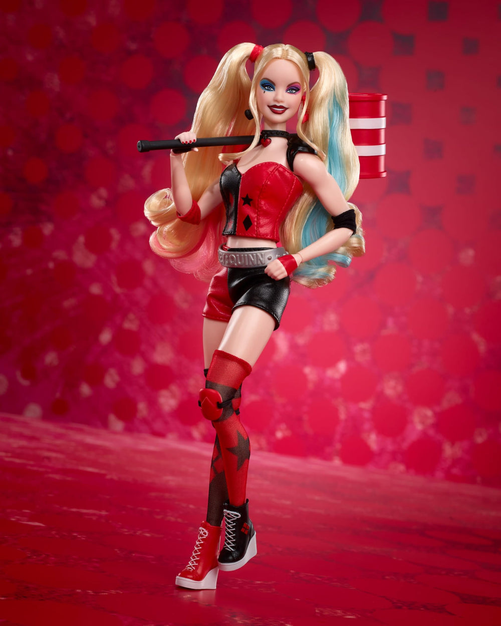 Barbie Signature Harley Quinn doll with mallet accessory for enhanced display moments