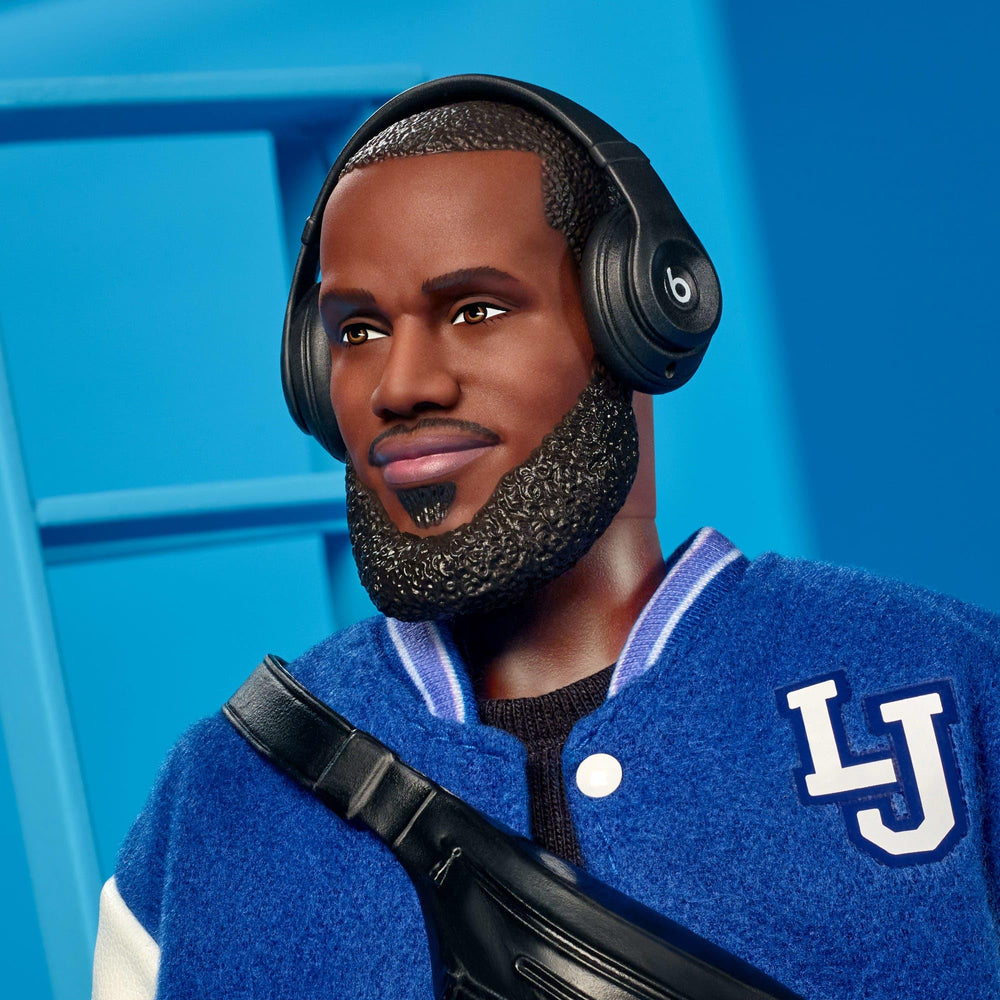 Barbie Signature Kenbassadors LeBron James doll with checkered pants for stylish display