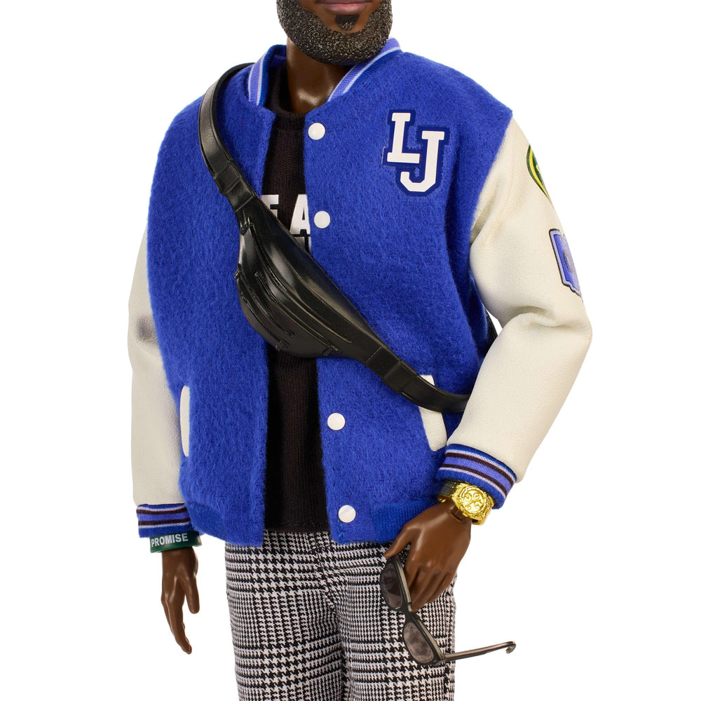 Barbie Signature Kenbassadors LeBron James doll with fanny pack for accessorized display