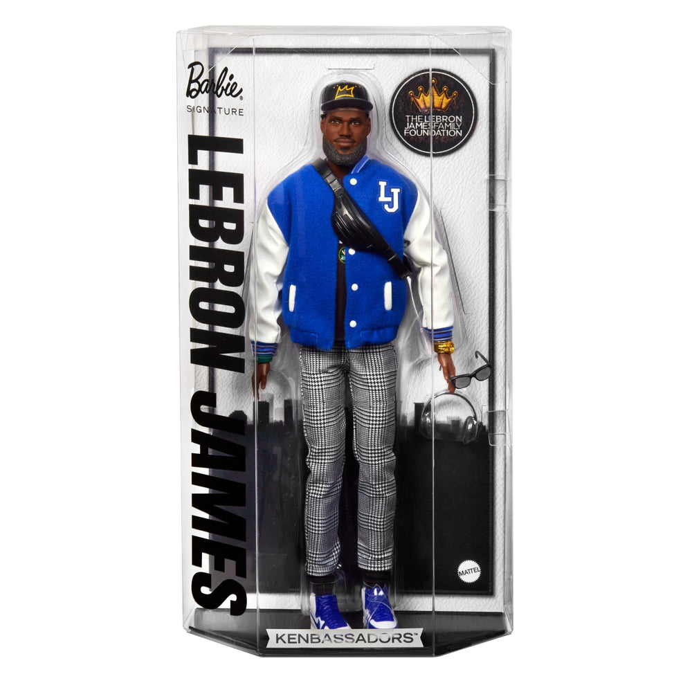Barbie Signature Kenbassadors LeBron James doll with We Are Family tee for mission-inspired styling