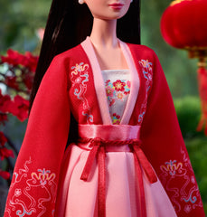 Barbie Signature Lunar New Year Doll includes stand and certificate for secure display and provenance.