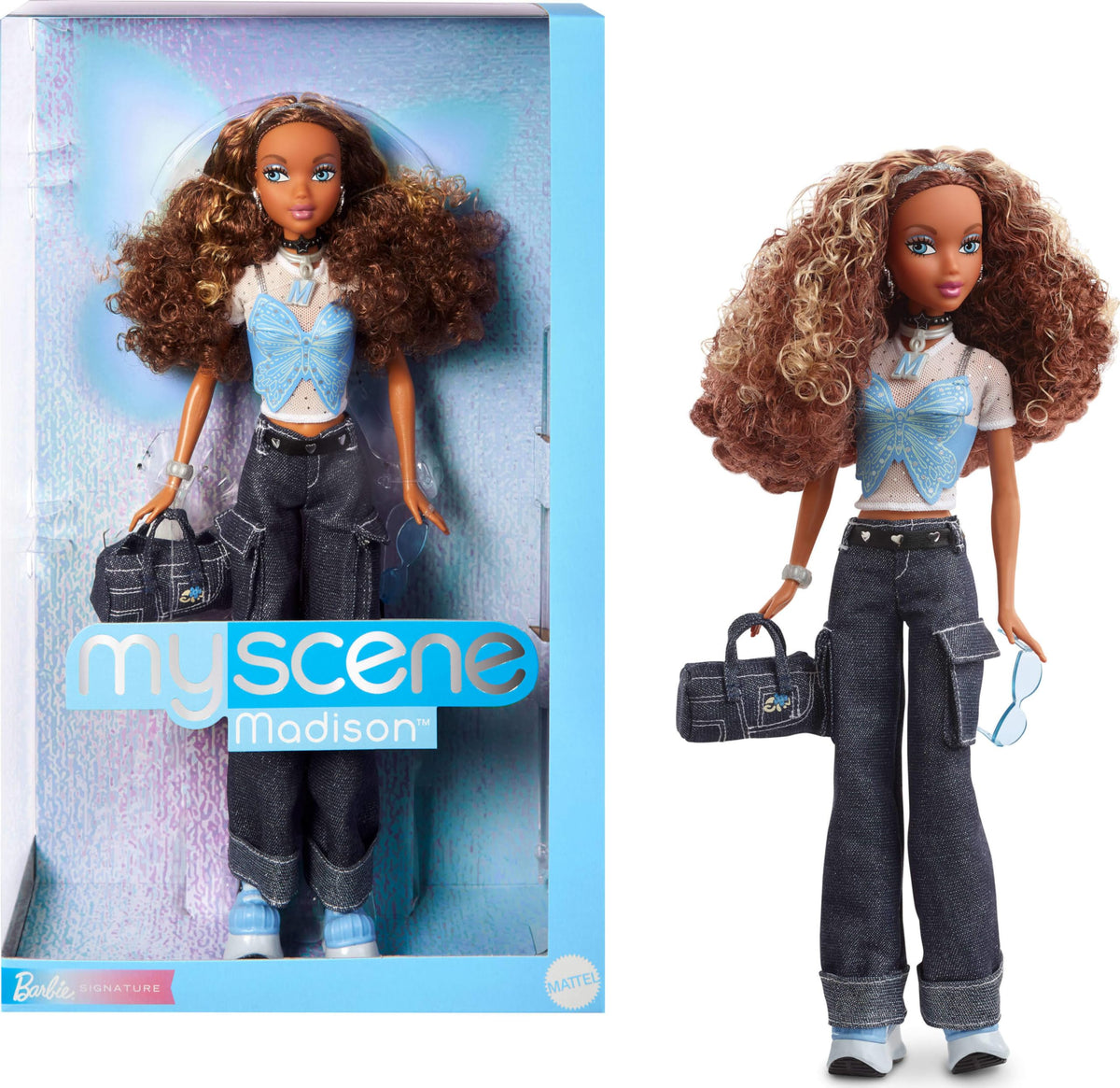 Barbie Signature Madison doll in denim outfit, ideal for stylish play and display.