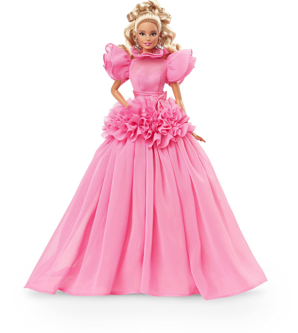 Barbie Signature Pink Collection doll with blonde Silkstone body, ideal for display.