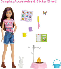 Barbie campfire-kit includes pot, mugs, and corn for roasting.
