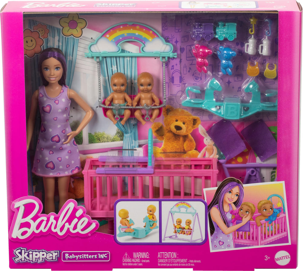 Barbie Skipper Twin Nursery toys and teddy bears included