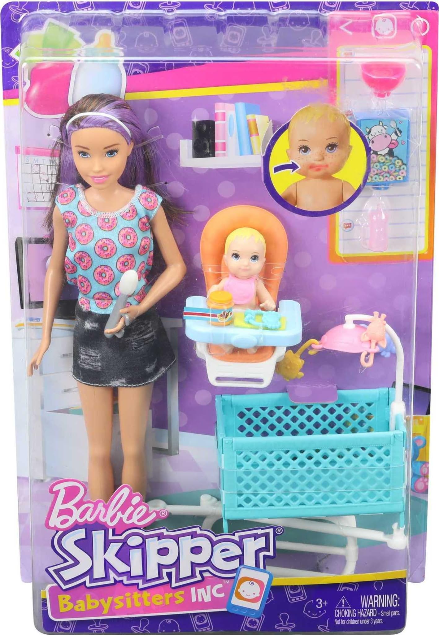 Barbie Skippers Babysitters Inc set visuals show classic Fisher-Price inspired details for realism