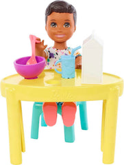 Barbie Skipper Babysitters Inc toddler boy doll with chair supports role-play seating.