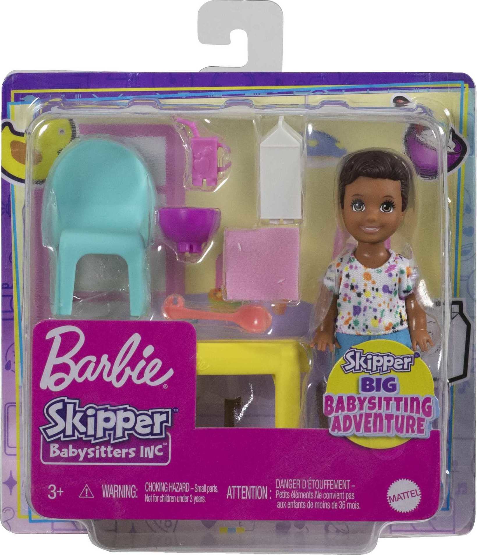 Barbie Skipper Babysitters Inc unboxed doll and furniture ready for creative playtime.