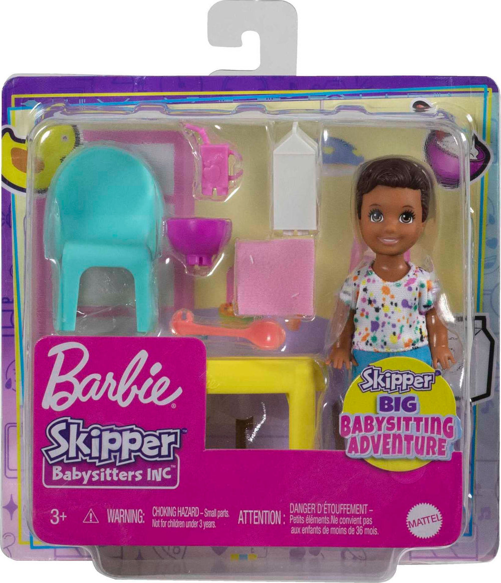 Barbie Skipper Babysitters Inc unboxed doll and furniture ready for creative playtime.