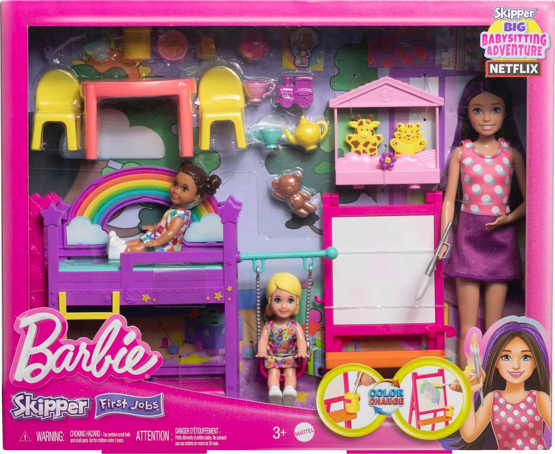 Barbie Skipper dolls and accessories — versatile characters for nurturing adventures.