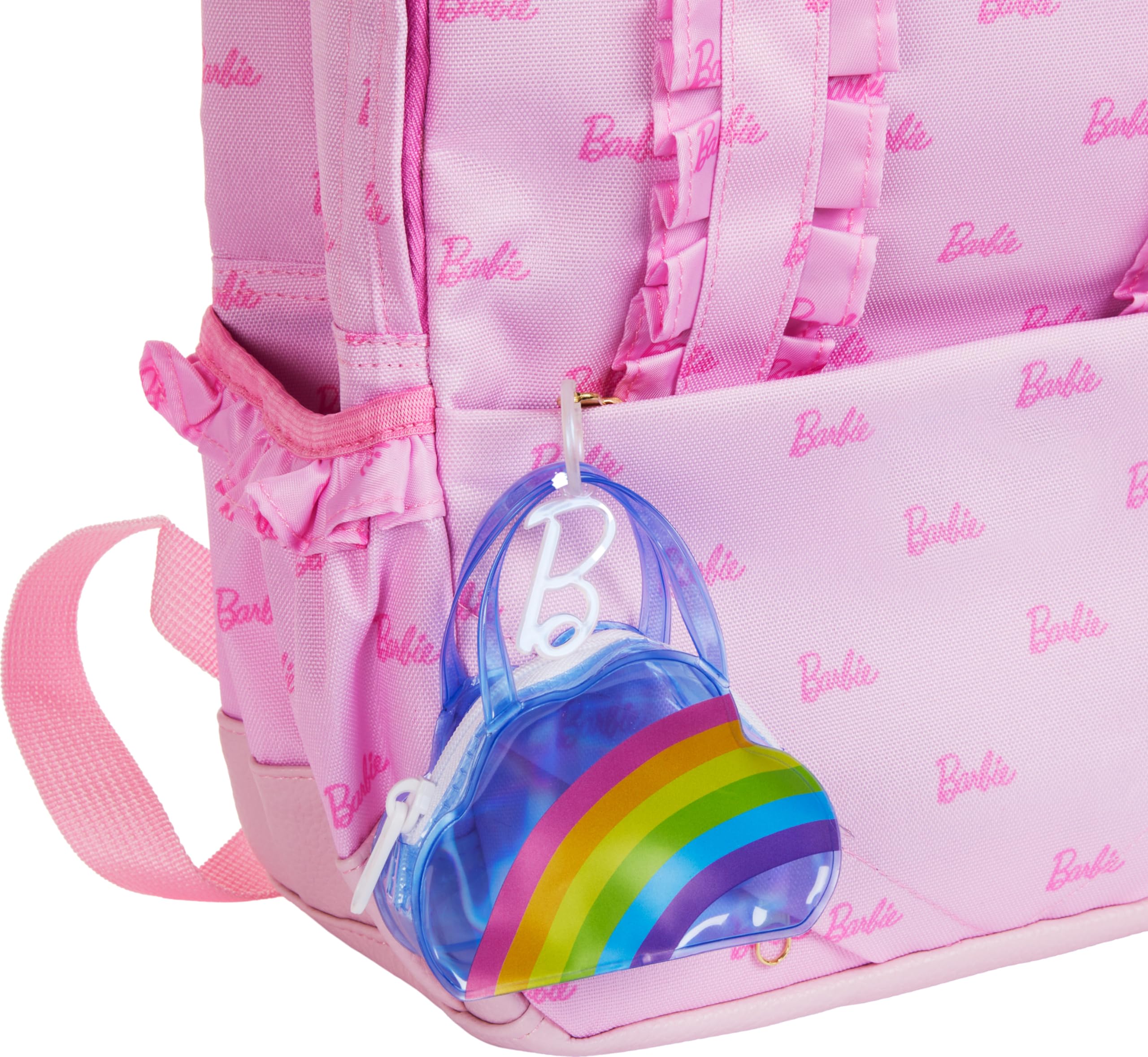 Barbie sleepover pieces like teddy bear, popcorn, and eye mask