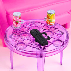 Barbie snacks tray adds tasty details for pretend parties.