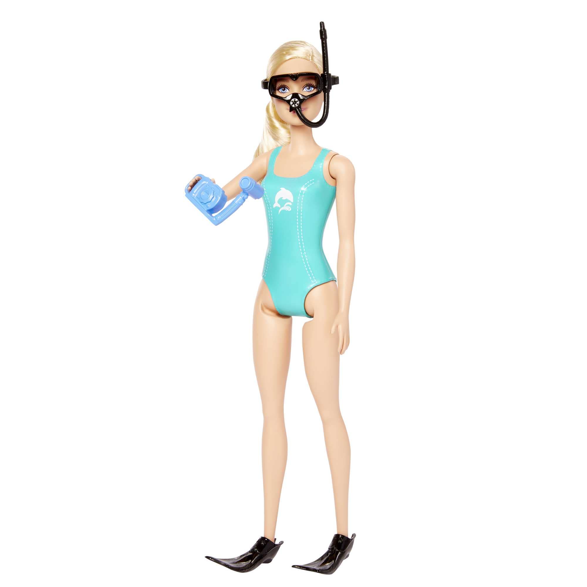 Barbie snorkel gear mask and fins for immersive underwater play