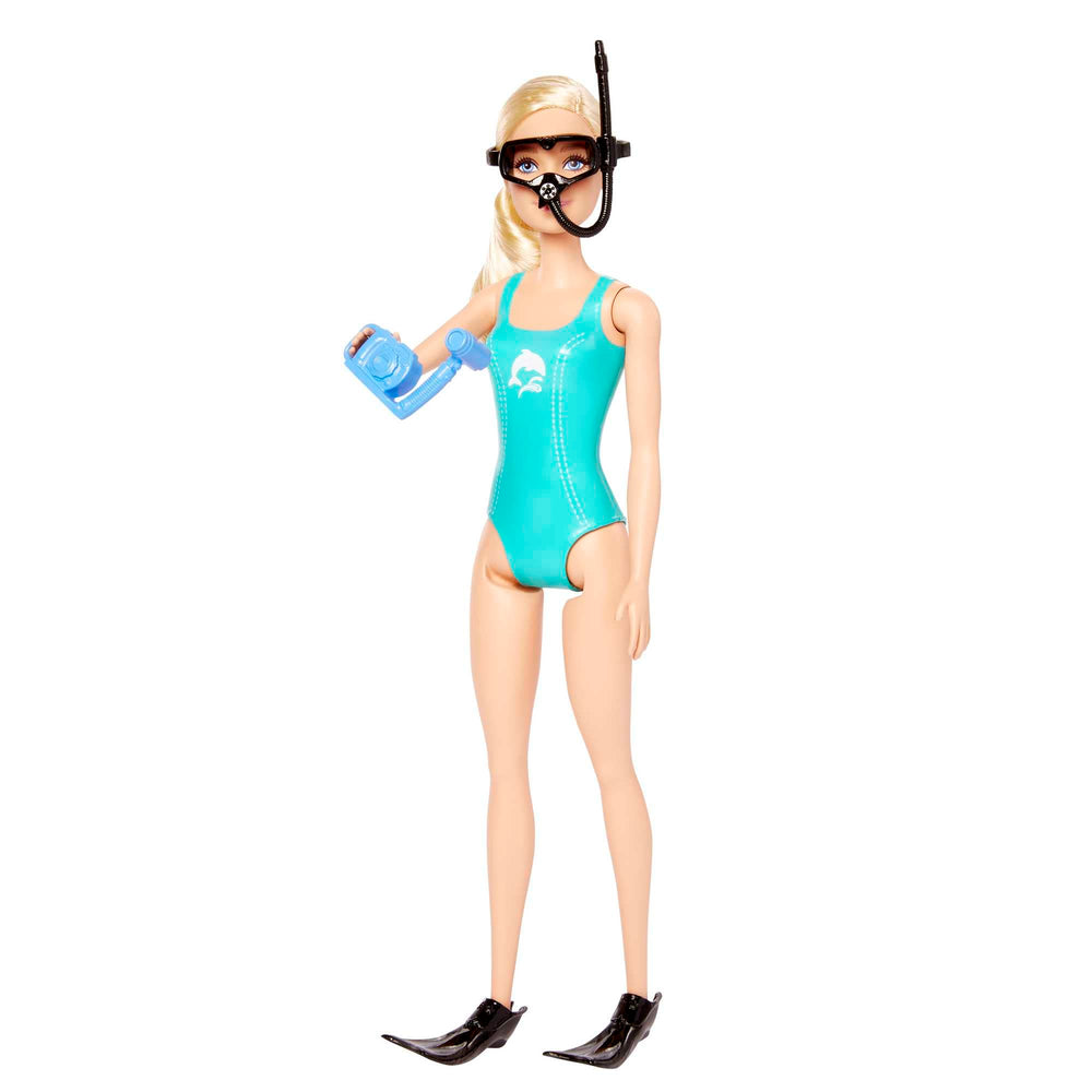 Barbie snorkel gear mask and fins for immersive underwater play