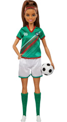 Barbie soccer doll wearing uniform 16 ready for imaginative sports play
