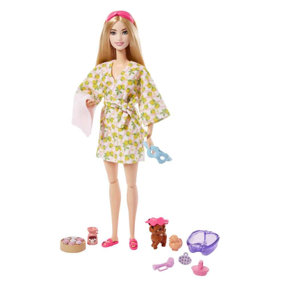 Barbie spa day doll with puppy invites nurturing play and calm storytelling.
