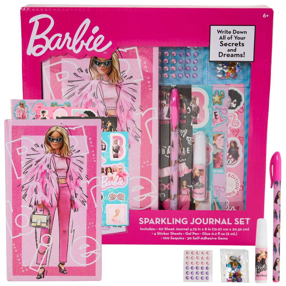 Innovative Designs Barbie Sparkle Journal Set front cover inspires imaginative writing