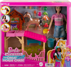 Barbie Stable Playset: extendable fence expands interactive play space.