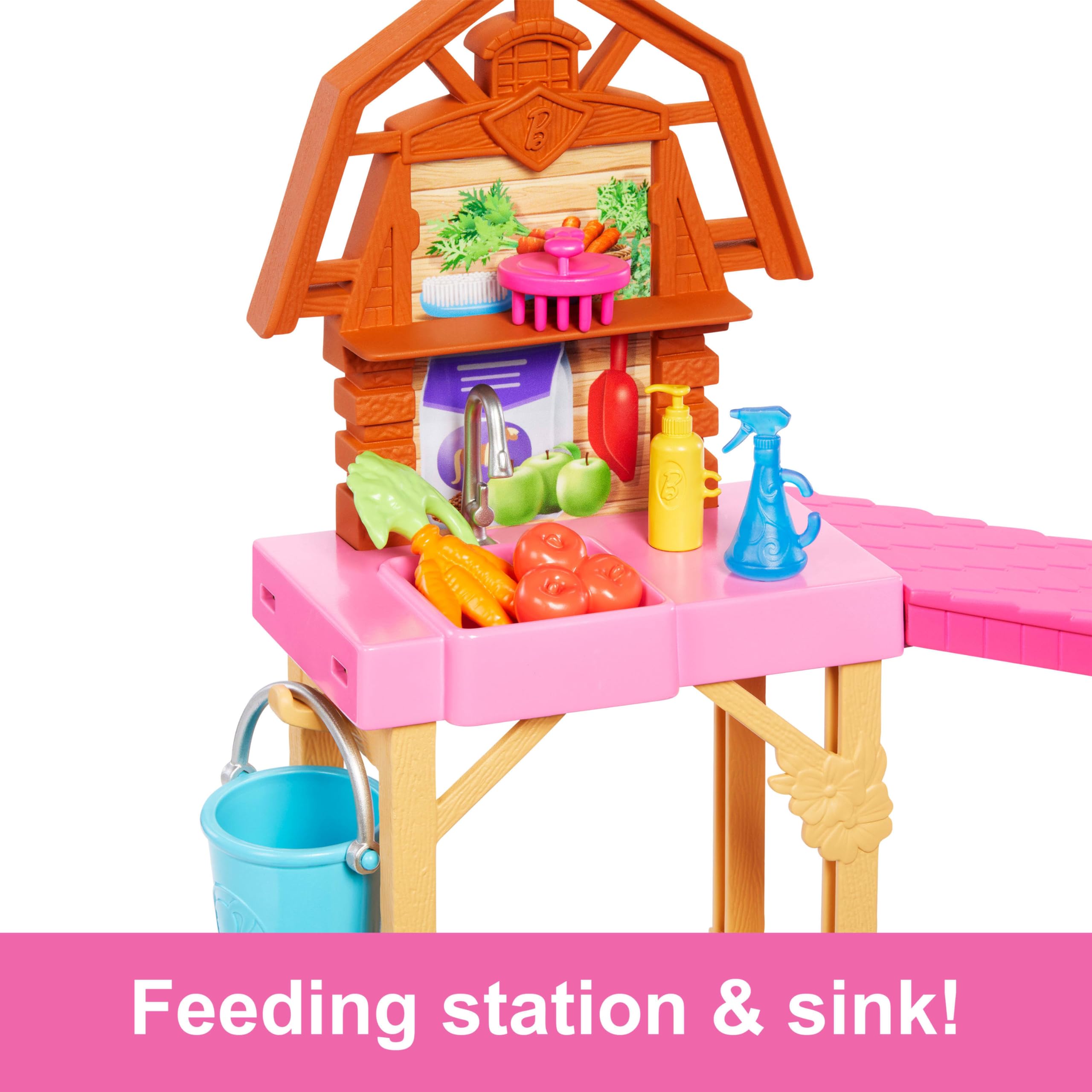 Barbie Stable Playset: adorable pony joins roaming adventures.