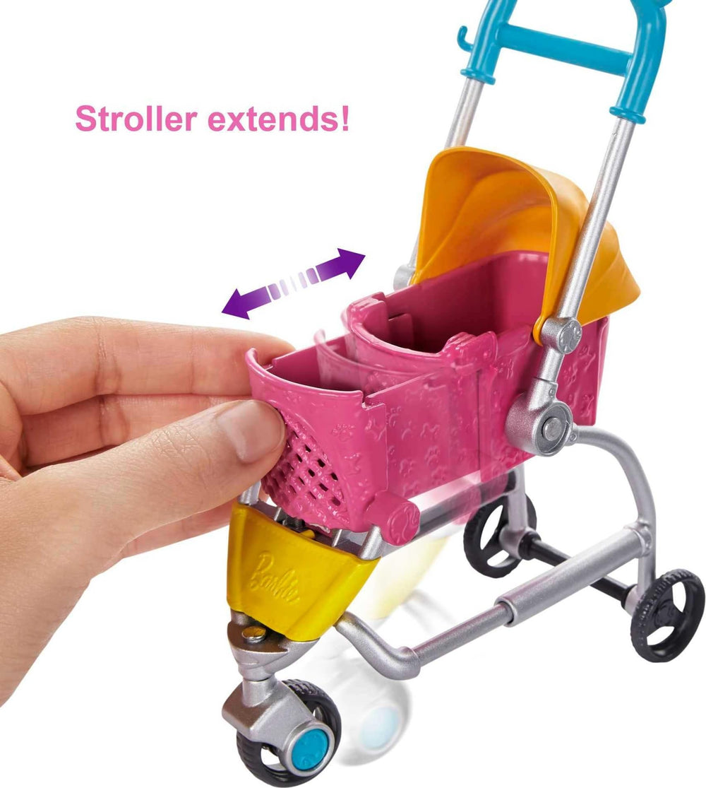 Barbie Stroll 'n Play Pups handbag keeps a pup close.