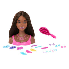 Barbie Styling Head with brown hair and 20 accessories for imaginative styling fun.