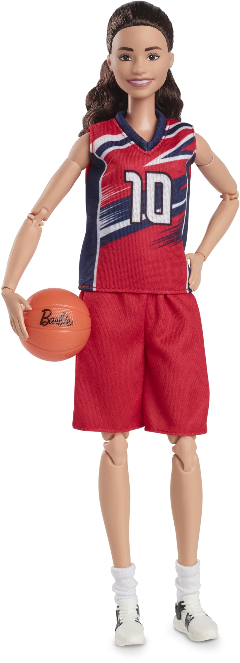Barbie Sue Bird doll in No. 10 jersey, ready for display and playtime.