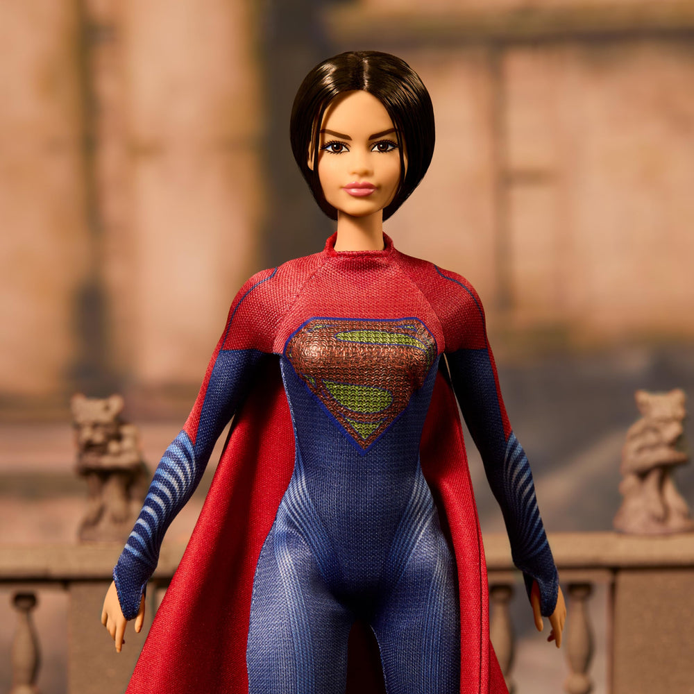 Barbie Supergirl display stand included keeps the figure steady on shelves.
