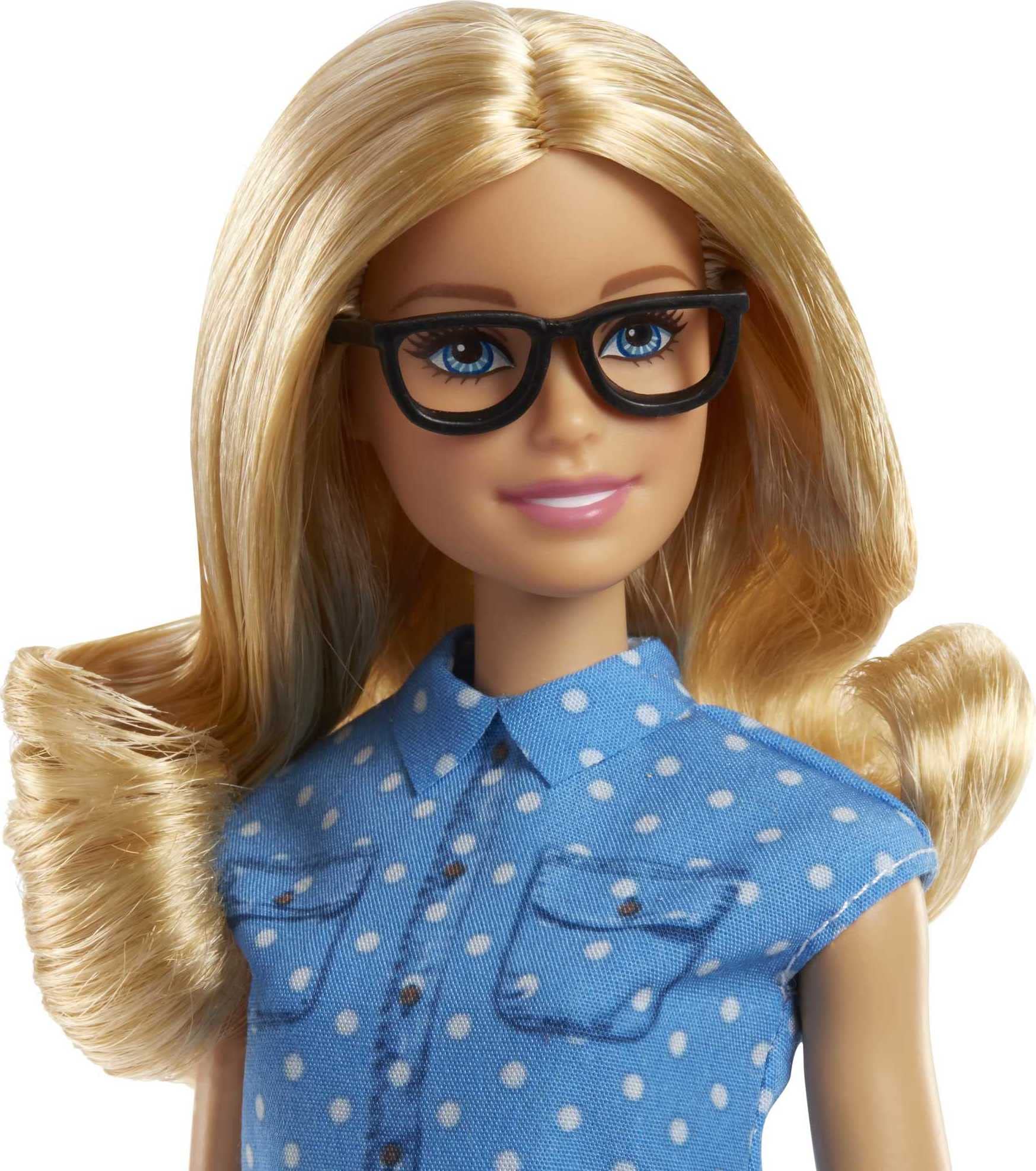 Barbie teacher doll with flipping blackboard for changing lessons during play