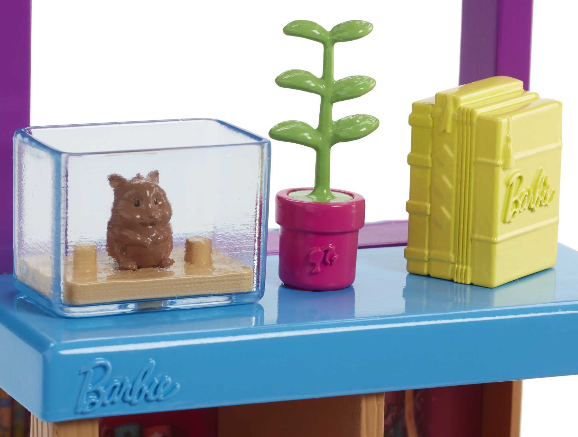 Barbie hamster in terrarium adds a classroom pet storytelling element