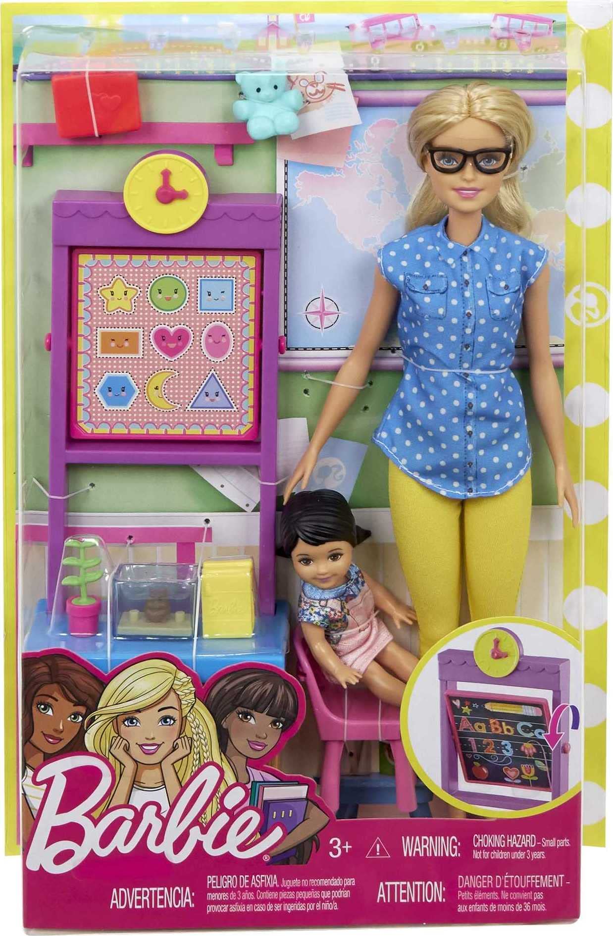 Barbie lunchbox and teddy bear support fun recess moments
