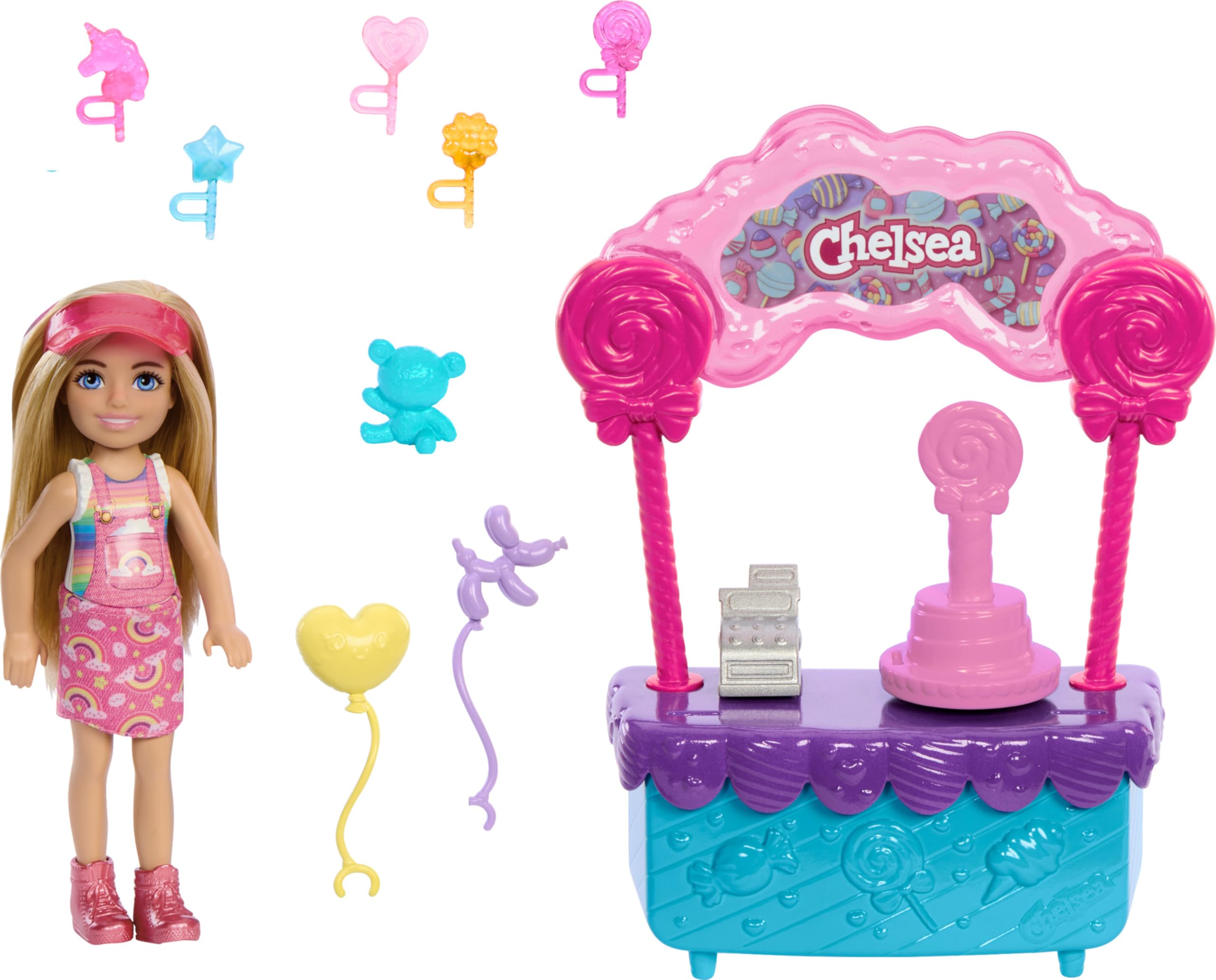 Barbie teddy bear accessory adds cute display for candy stand.