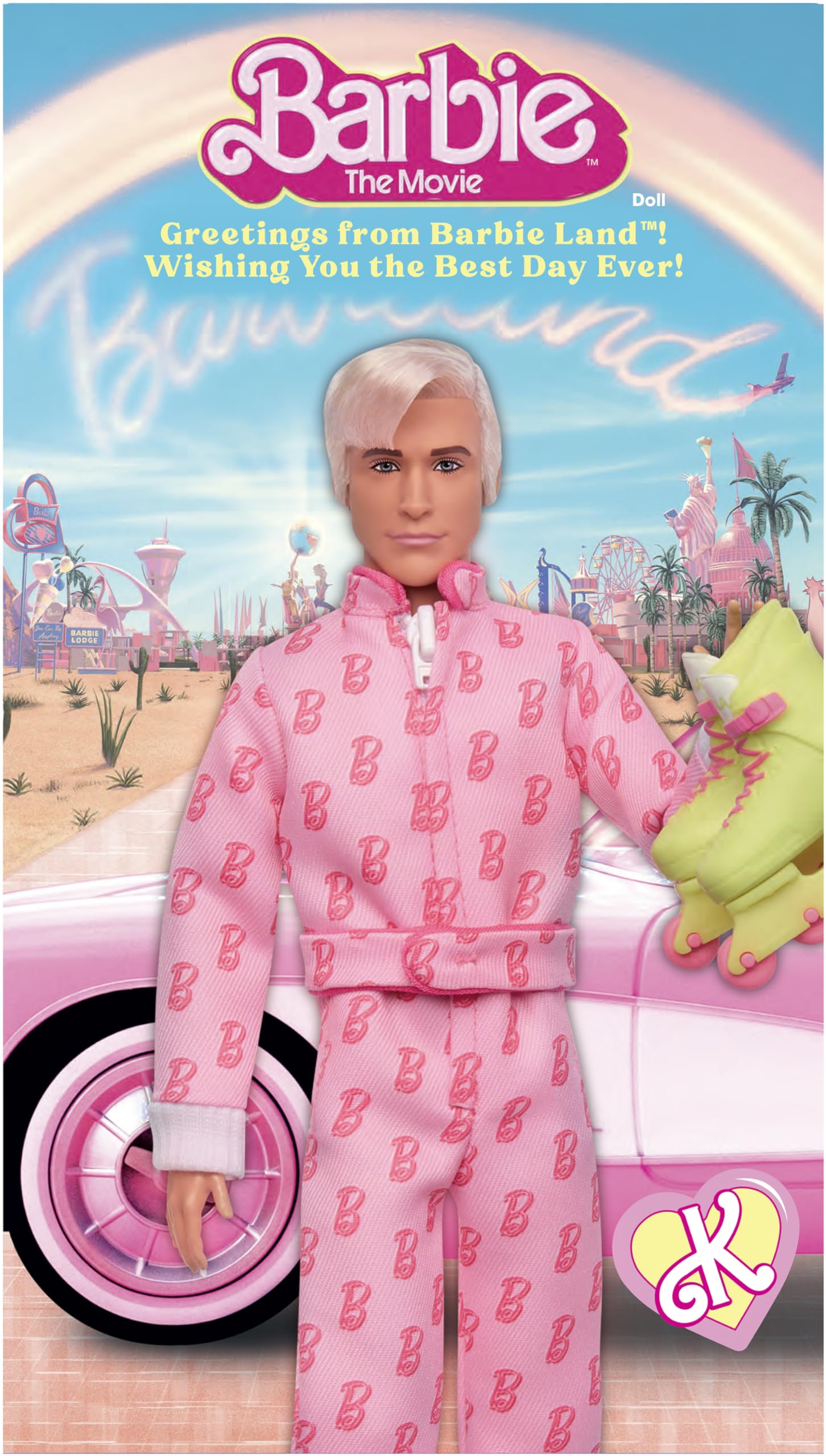 Display-ready packaging for Barbie The Movie Ken, enhancing shelf appeal.