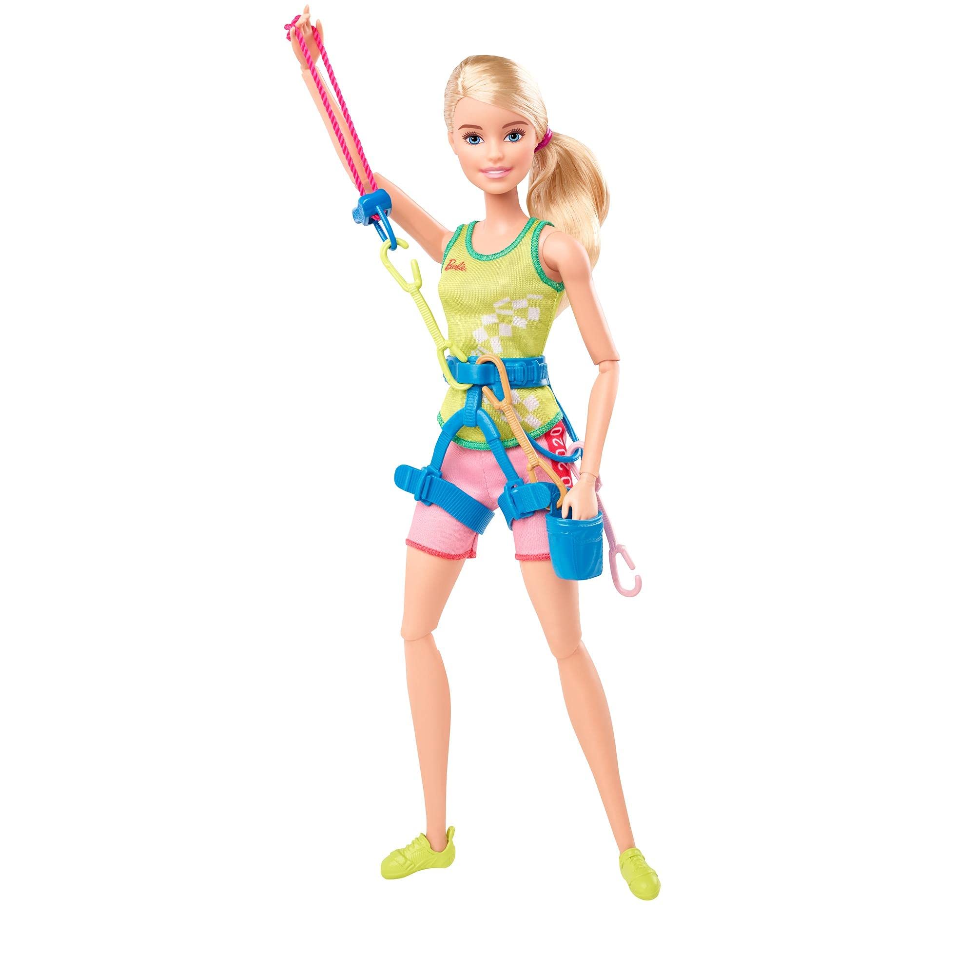 Barbie Tokyo 2020 sport climber doll in green tank top for imaginative play and storytelling