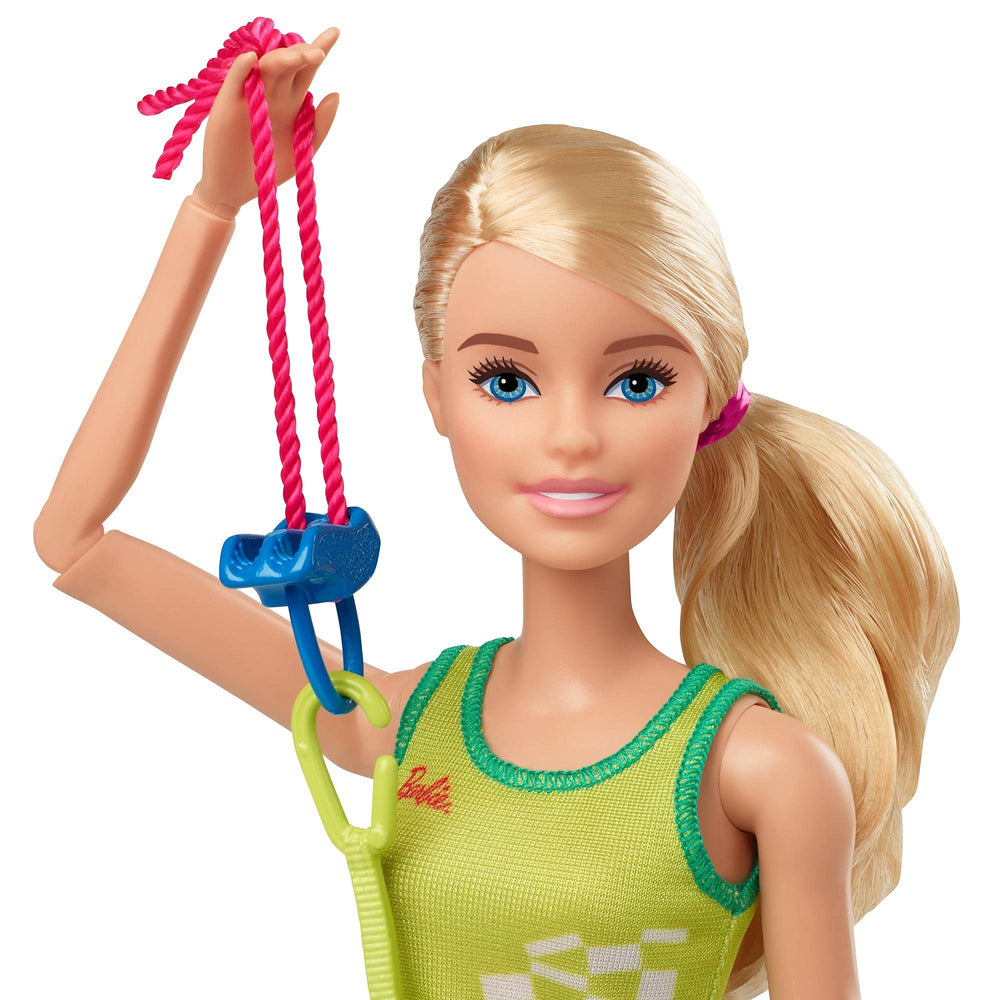 Barbie Tokyo 2020 sport climber harness rope enable dynamic climbing scenarios
