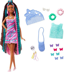 Barbie Totally Hair butterfly-dress sparks imaginative dress-up play