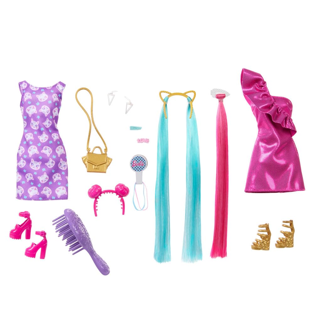Barbie Totally Hair cat-ear headband with extensions for fun accents
