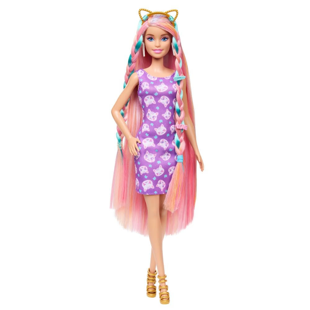 Barbie Totally Hair Cat-graphic dress offering playful fashion variety