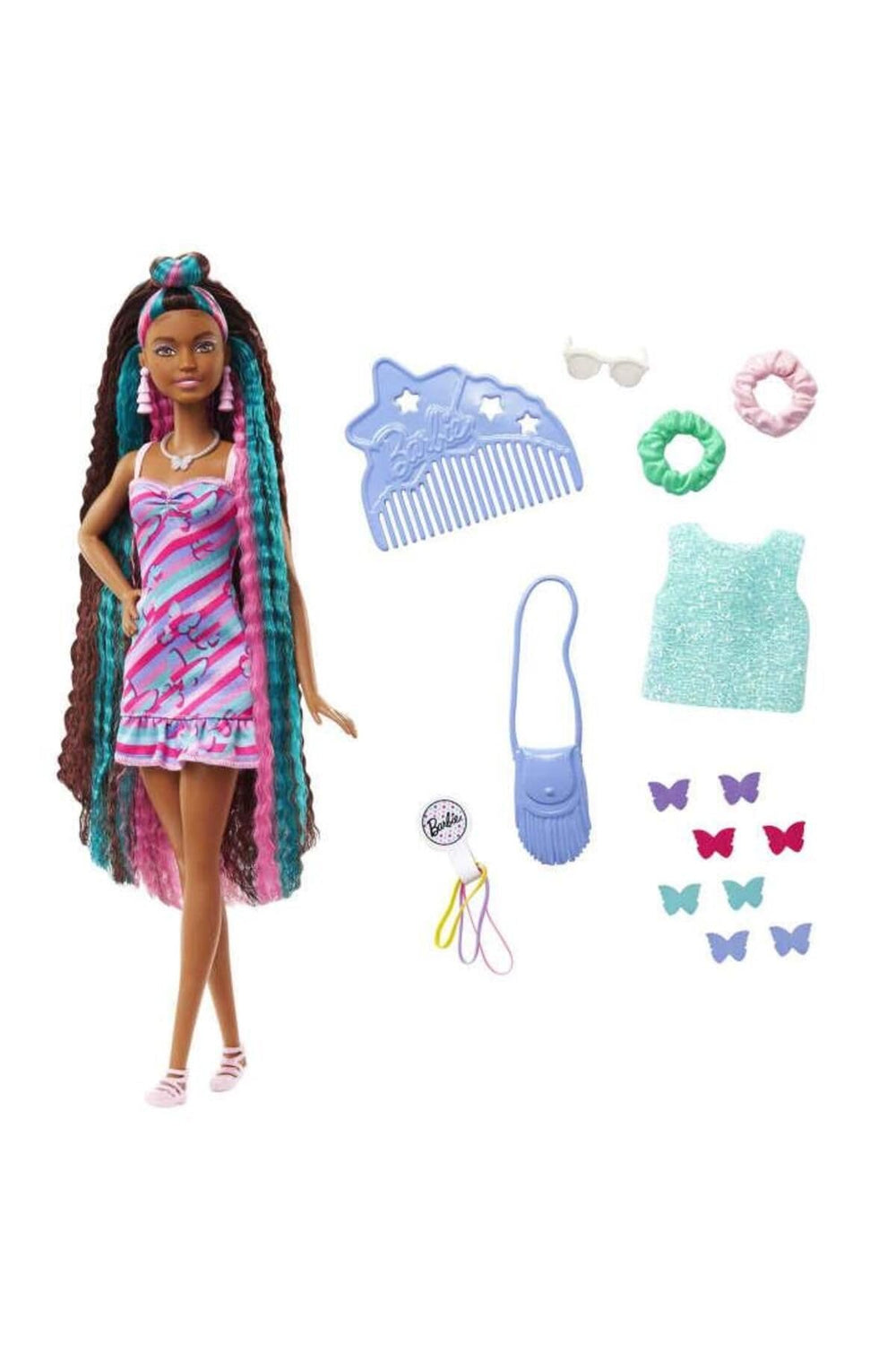 Barbie Totally Hair color-change clips show heat-activated color shifts