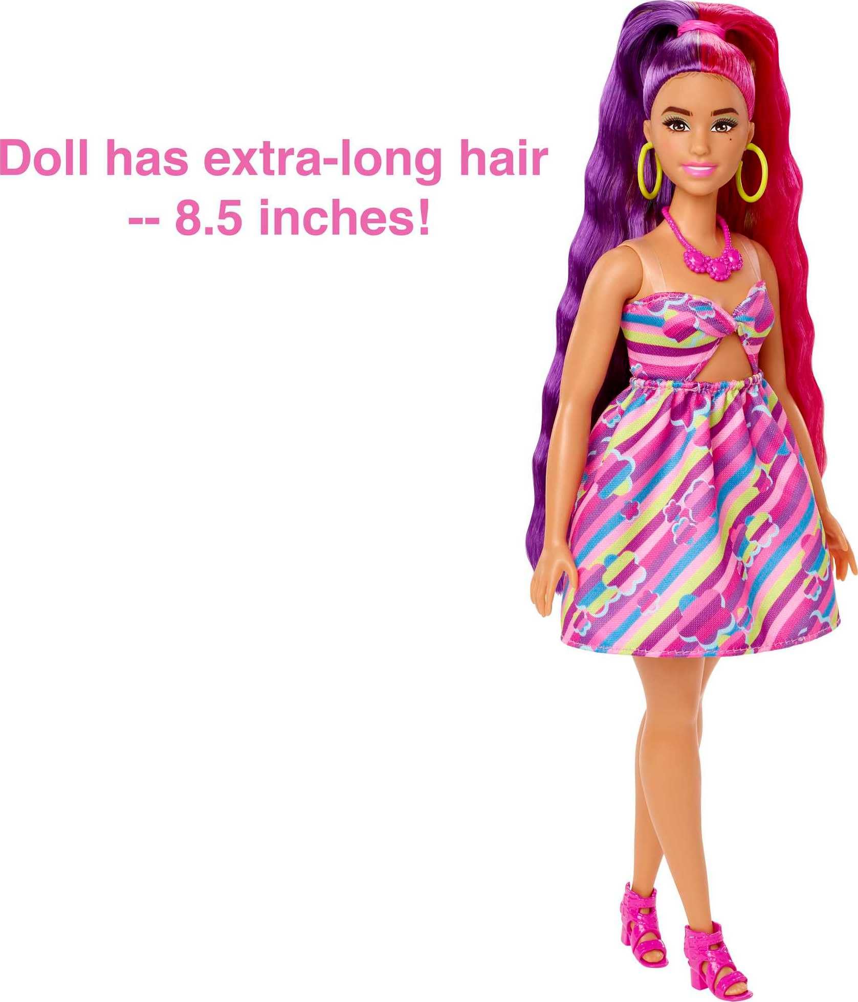 Barbie Totally Hair daisy-print dress with cut-out detail for stylish looks.