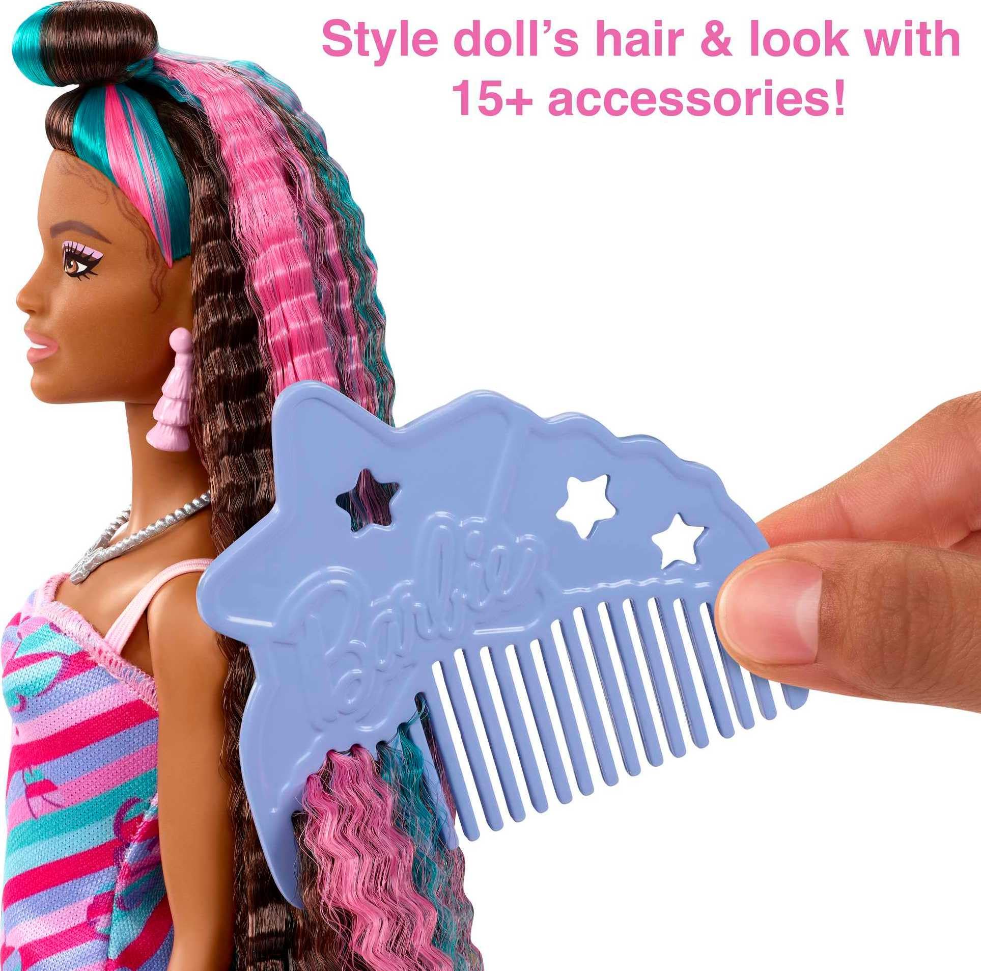 Barbie Totally Hair half-top-knot adds playful height to styling sessions