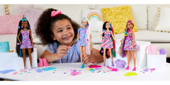 Barbie Totally Hair doll color-change clips show heat-activated styling options.