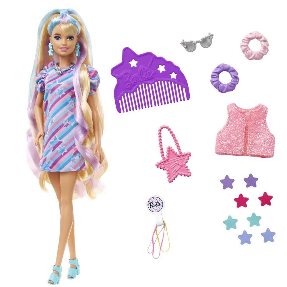 Barbie Totally Hair star print dress showcases trend-inspired style possibilities